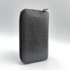 Louis Vuitton Zippy Coin Purse Taiga Ardoise Leather Black Wallet Silver — view 2
