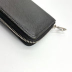 Louis Vuitton Zippy Coin Purse Taiga Ardoise Leather Black Wallet Silver — view 7
