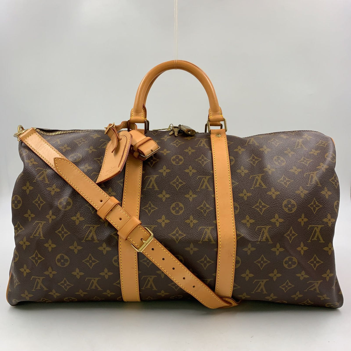 Louis Vuitton Keepall Bandouliere 50 Monogram Leather Brown Light Boston Bag