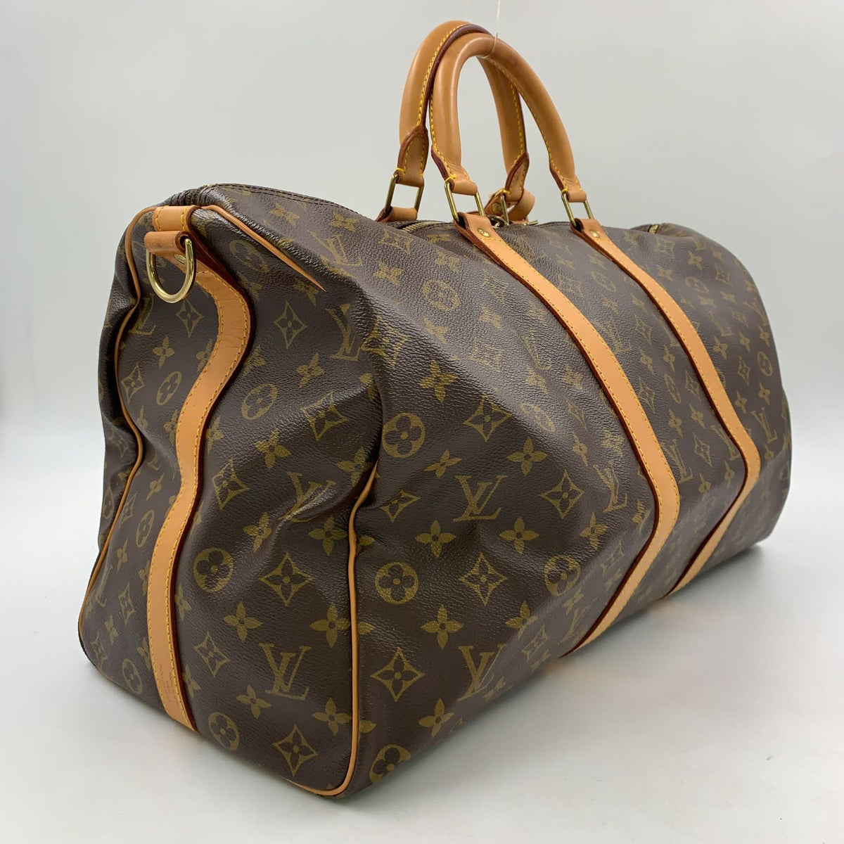 Louis Vuitton Keepall Bandouliere 50 Monogram Leather Brown Light Boston Bag — view 2