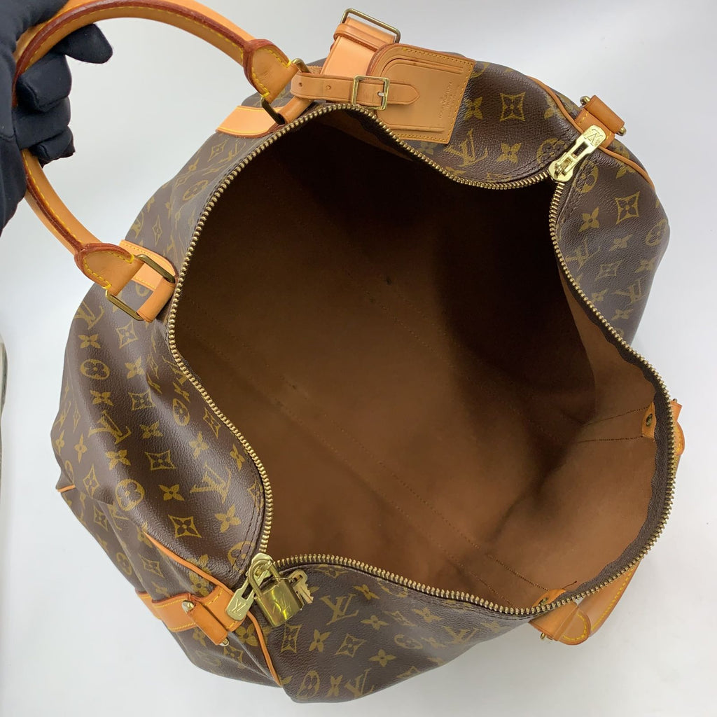 Louis Vuitton Keepall Bandouliere 50 Monogram Leather Brown Light Boston Bag — view 3