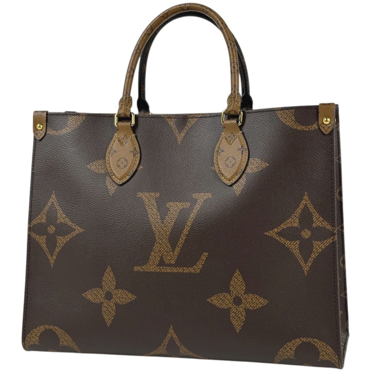Louis Vuitton On The Go MM Tote Bag 2-Way Monogram Reverse Brown