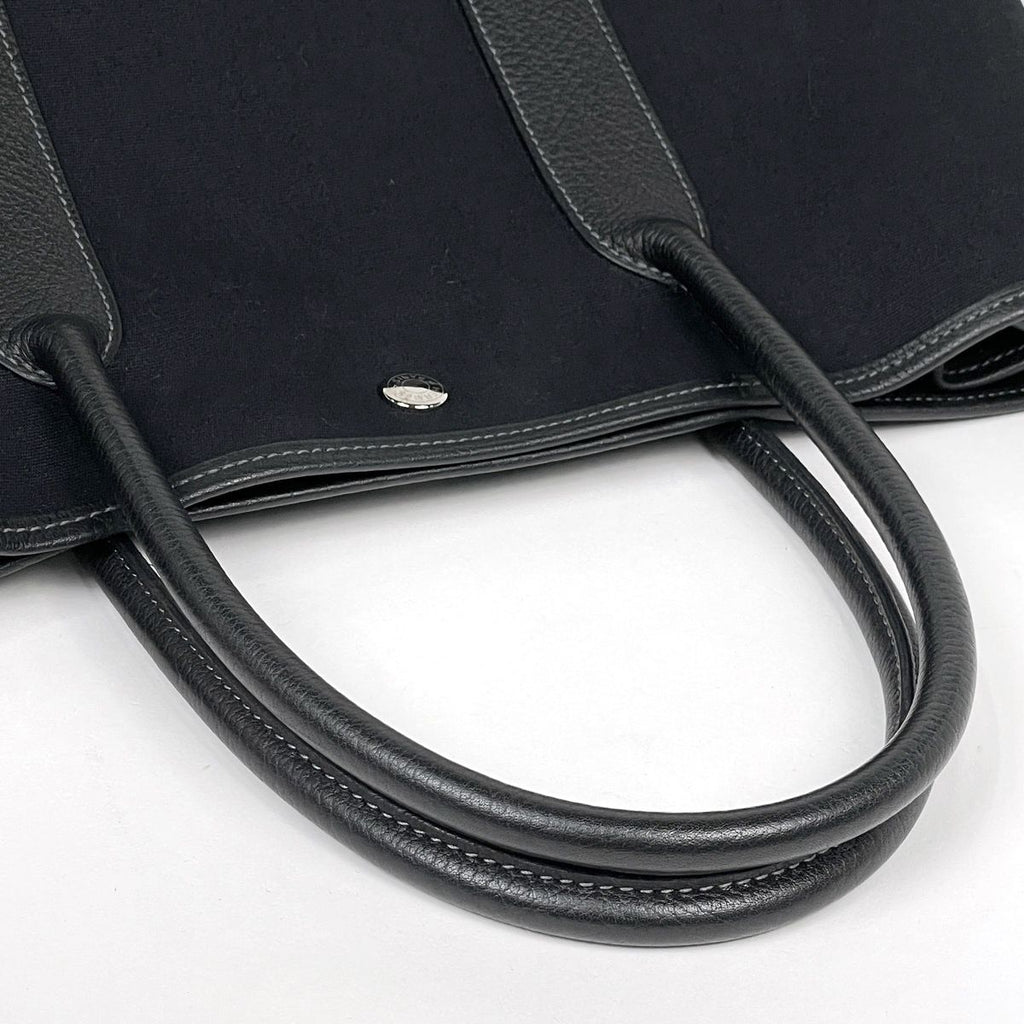 Hermes Tote Bag Garden Party PM Toile Officier Black — view 6