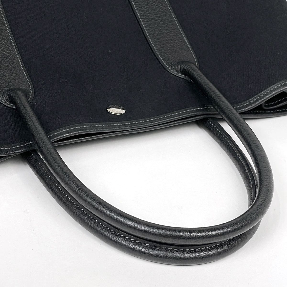 Hermes Tote Bag Garden Party PM Toile Officier Black — view 6