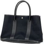 Hermes Tote Bag Garden Party PM Toile Officier Black