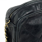Chanel Shoulder Bag CC Logo Fringe Tassel Leather Black — view 4