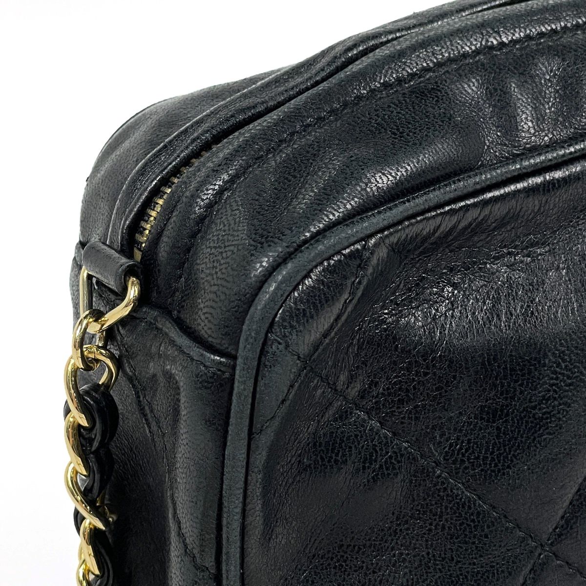 Chanel Shoulder Bag CC Logo Fringe Tassel Leather Black — view 4