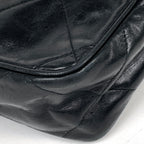 Chanel Shoulder Bag CC Logo Fringe Tassel Leather Black — view 3