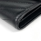 Saint Laurent Paris Trifold Wallet Compact Three Fold Cassandra Leather Black — view 3