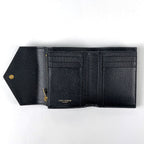 Saint Laurent Paris Trifold Wallet Compact Three Fold Cassandra Leather Black — view 6