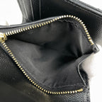 Saint Laurent Paris Trifold Wallet Compact Three Fold Cassandra Leather Black — view 5