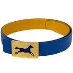 Hermes Belt Hose Buckle Reversible Courchevel Blue Yellow