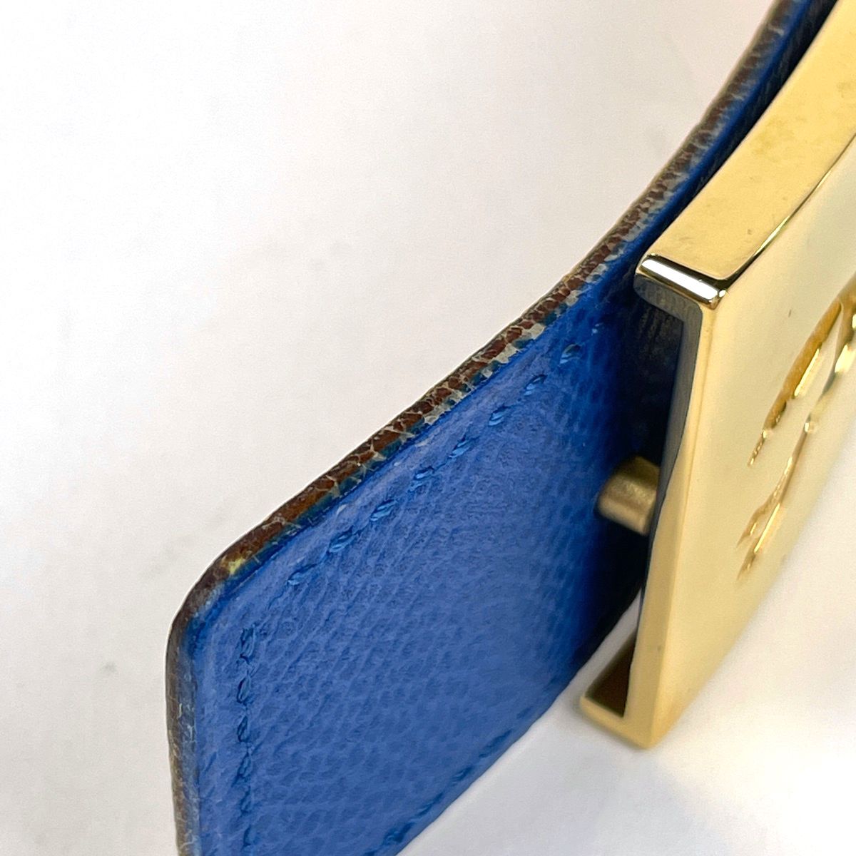 Hermes Belt Hose Buckle Reversible Courchevel Blue Yellow — view 3
