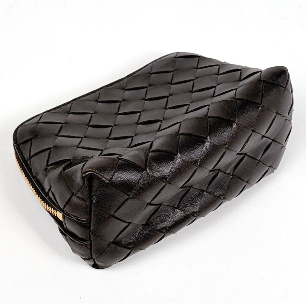Bottega Veneta Makeup Pouch Intrecciato Leather Brown — view 2