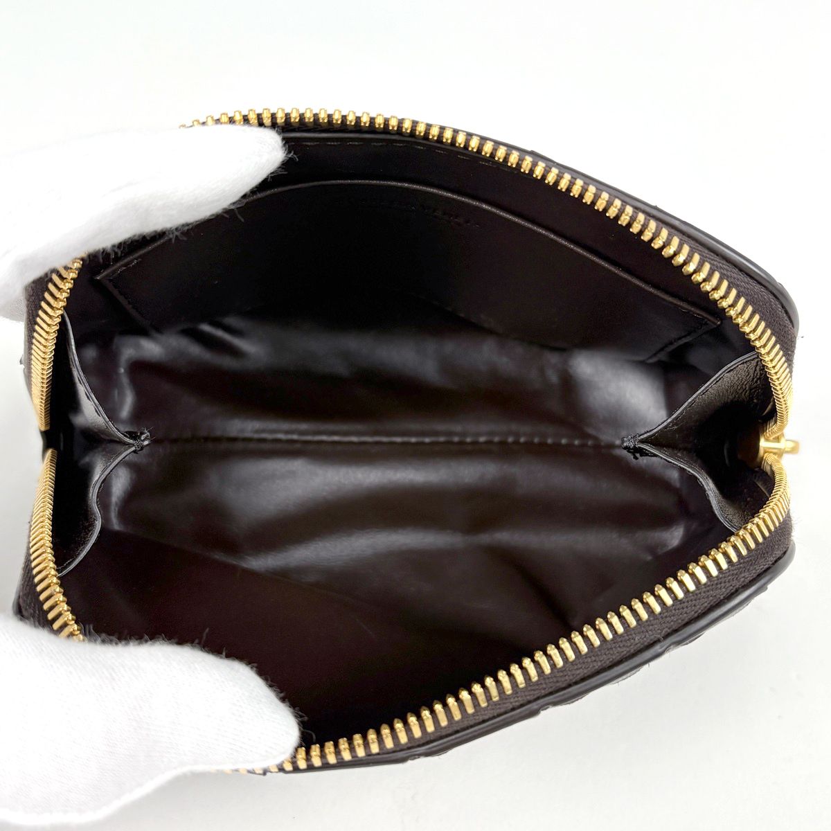 Bottega Veneta Makeup Pouch Intrecciato Leather Brown — view 6