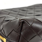 Bottega Veneta Makeup Pouch Intrecciato Leather Brown — view 4