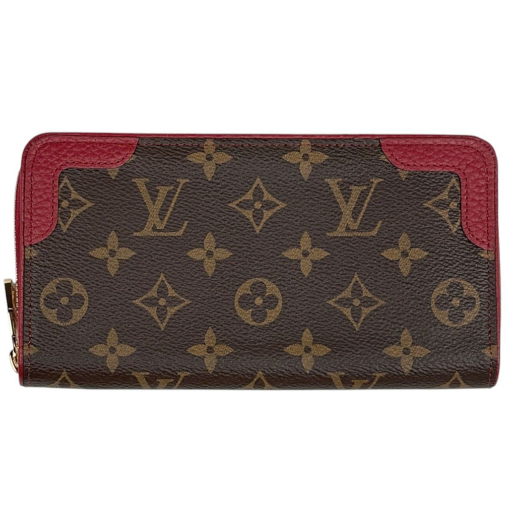 Louis Vuitton Zippy Wallet Retiro Round Zip Monogram Brown Cerise
