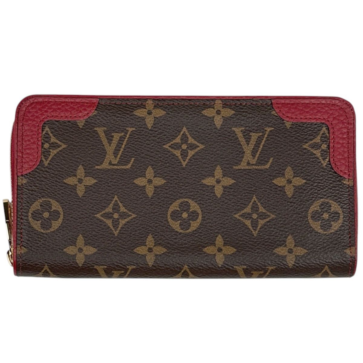 Louis Vuitton Zippy Wallet Retiro Round Zip Monogram Brown Cerise