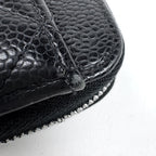 Chanel Wallet CC Logo Zip Around Caviar Leather Black — view 4