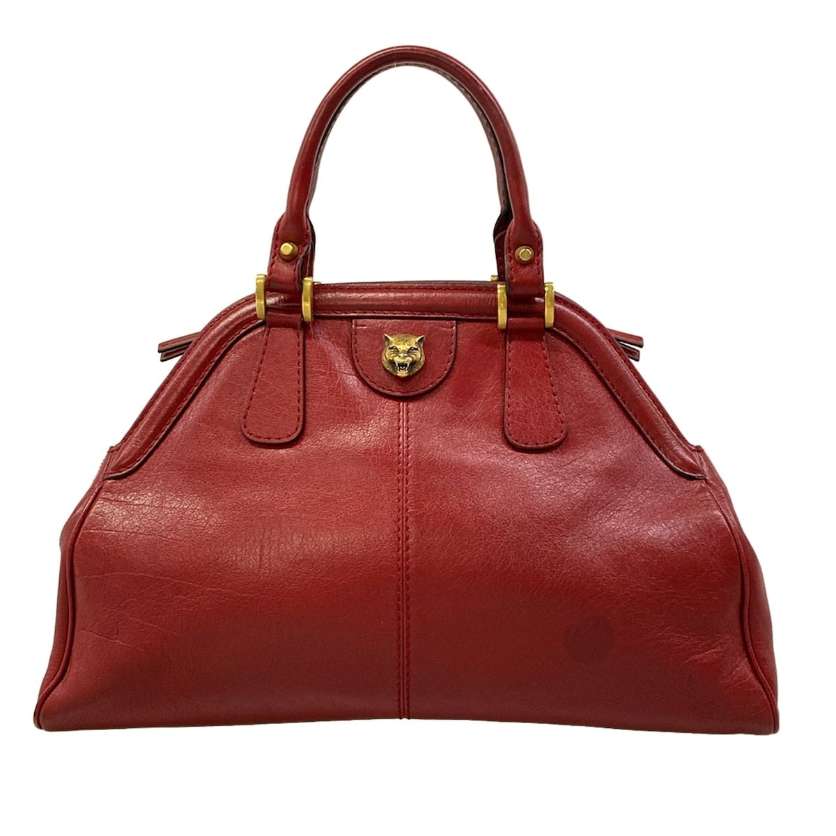 Gucci Handbag Medium Top Handle Tote Bordeaux Cat Head Leather — view 3