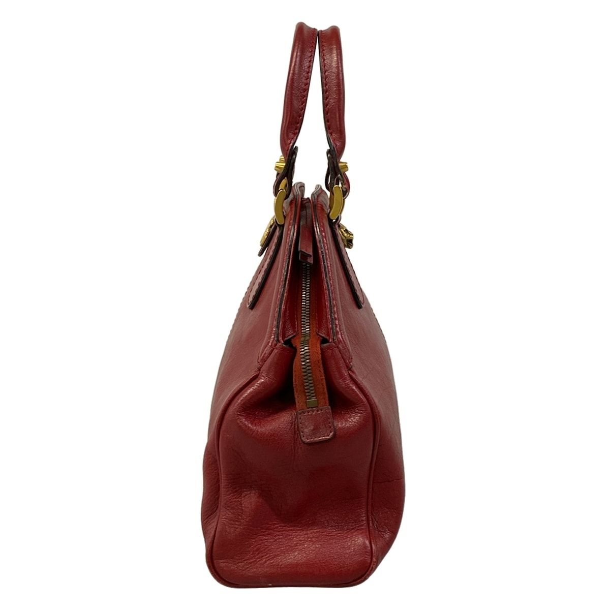 Gucci Handbag Medium Top Handle Tote Bordeaux Cat Head Leather — view 4