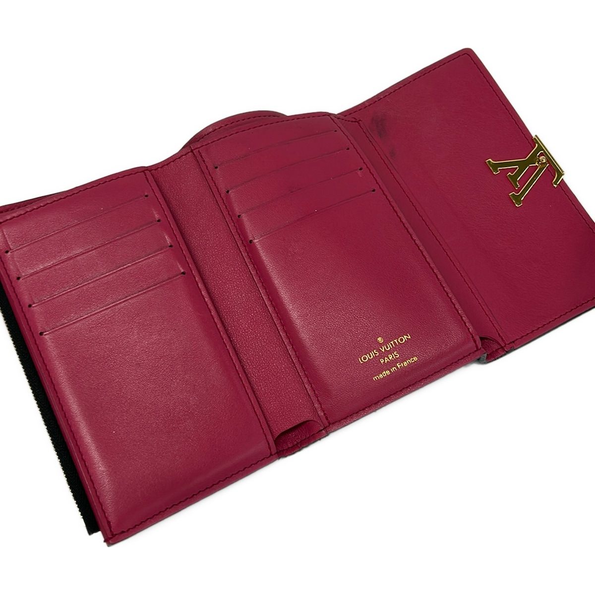 Louis Vuitton Trifold Wallet Capucines Portefeuille Compact Noir Hot Pink — view 3