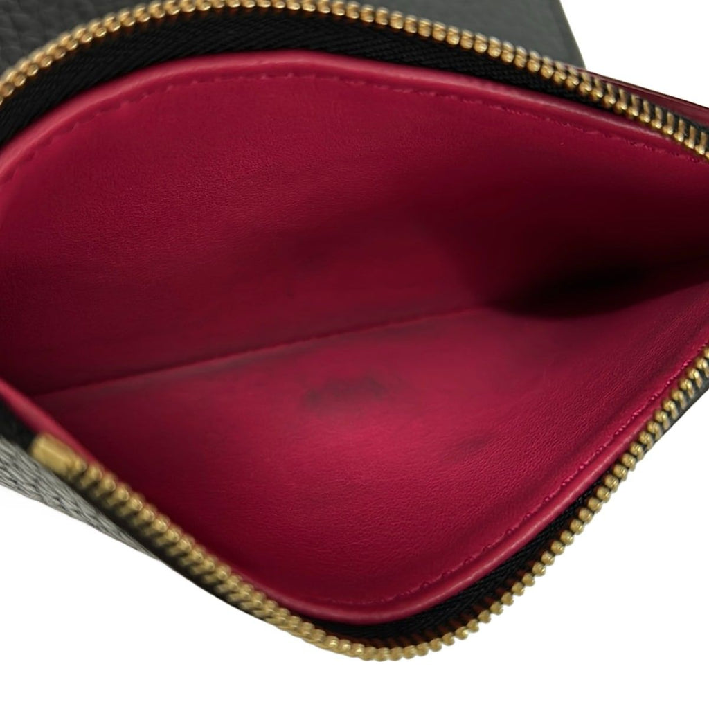 Louis Vuitton Trifold Wallet Capucines Portefeuille Compact Noir Hot Pink — view 4