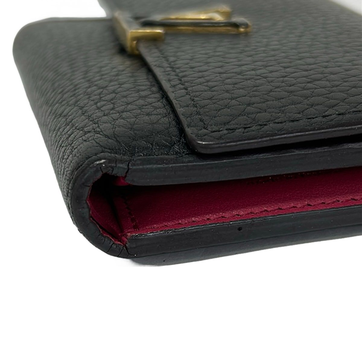 Louis Vuitton Trifold Wallet Capucines Portefeuille Compact Noir Hot Pink — view 6