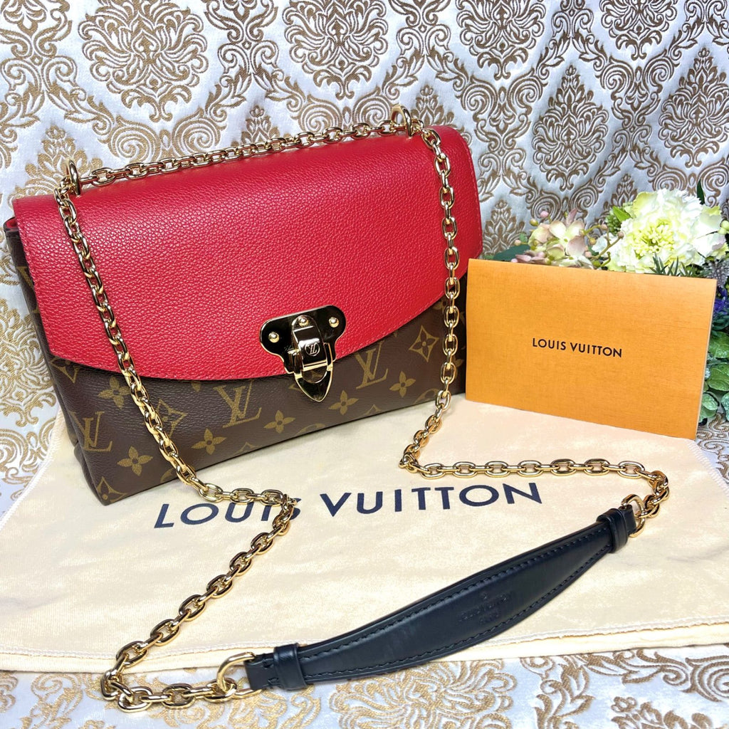 Louis Vuitton Saint Placide Chain Shoulder Bag Monogram Red