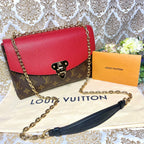 Louis Vuitton Saint Placide Chain Shoulder Bag Monogram Red