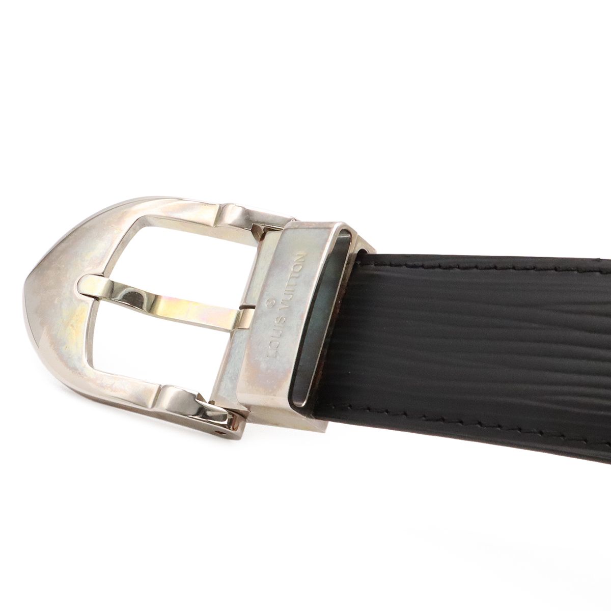 Louis Vuitton Epi Ceinture Classic Belt Noir Black Silver 90 — view 3