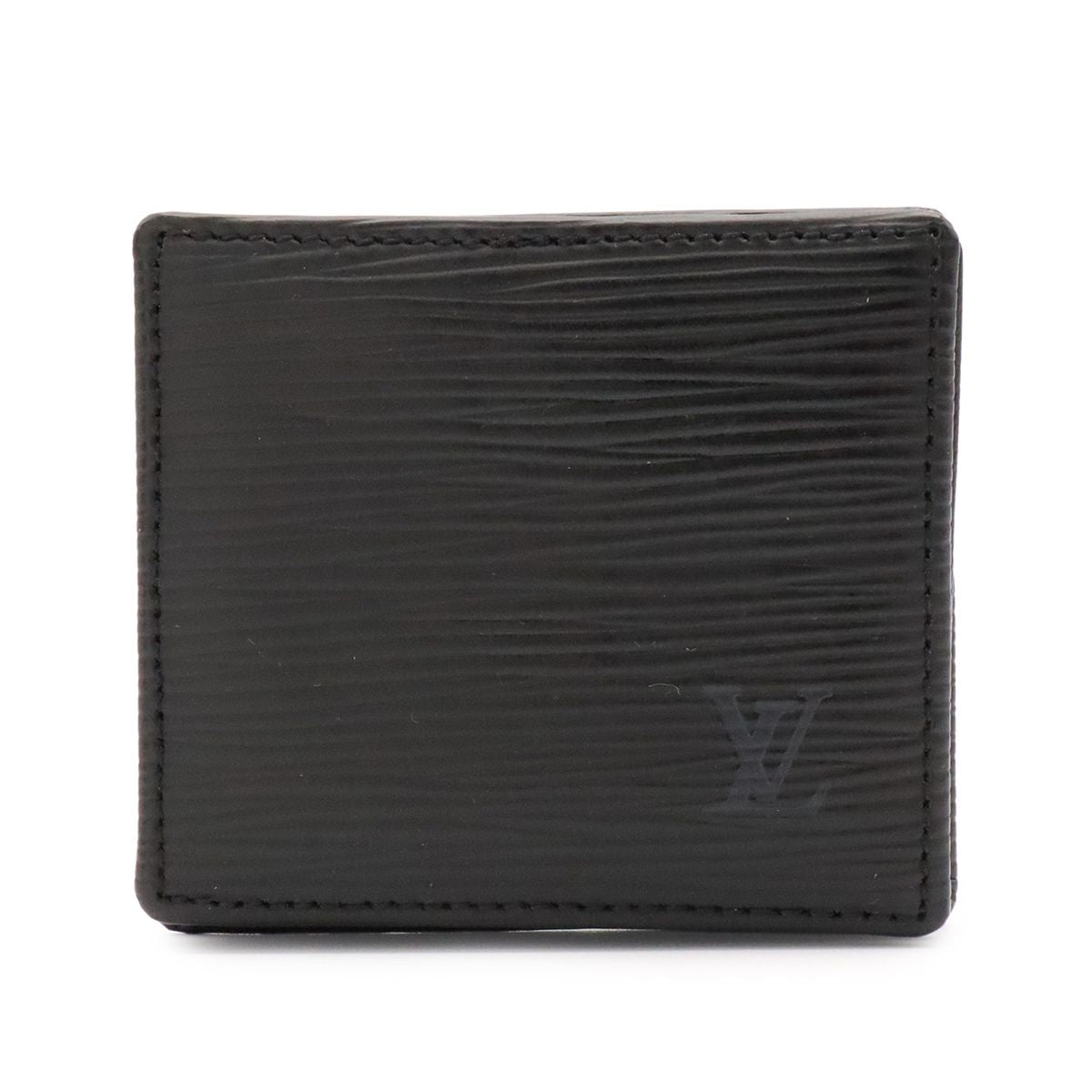 Louis Vuitton Epi Porte Monnaie Boite Coin Purse Square Shape Leather Noir Black