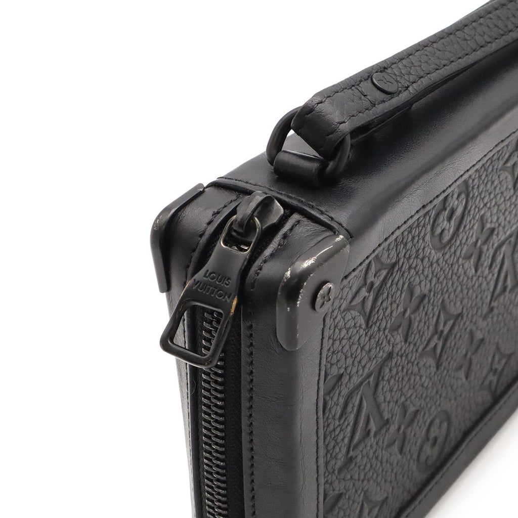 Louis Vuitton Monogram Taurillon Soft Trunk Clutch Black — view 5