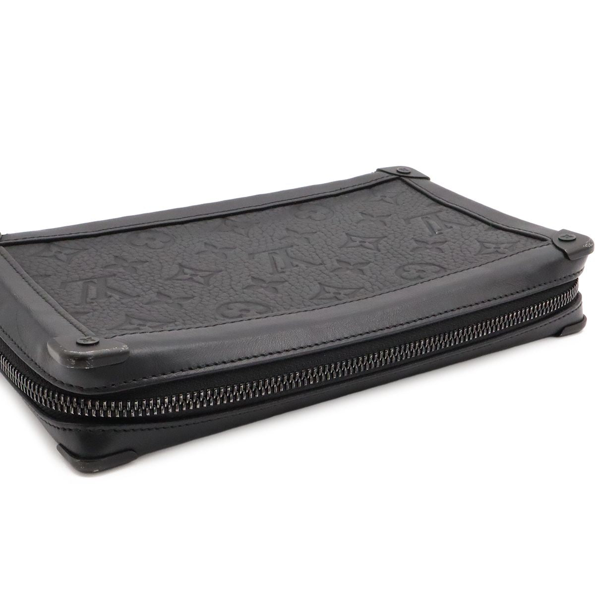 Louis Vuitton Monogram Taurillon Soft Trunk Clutch Black — view 6