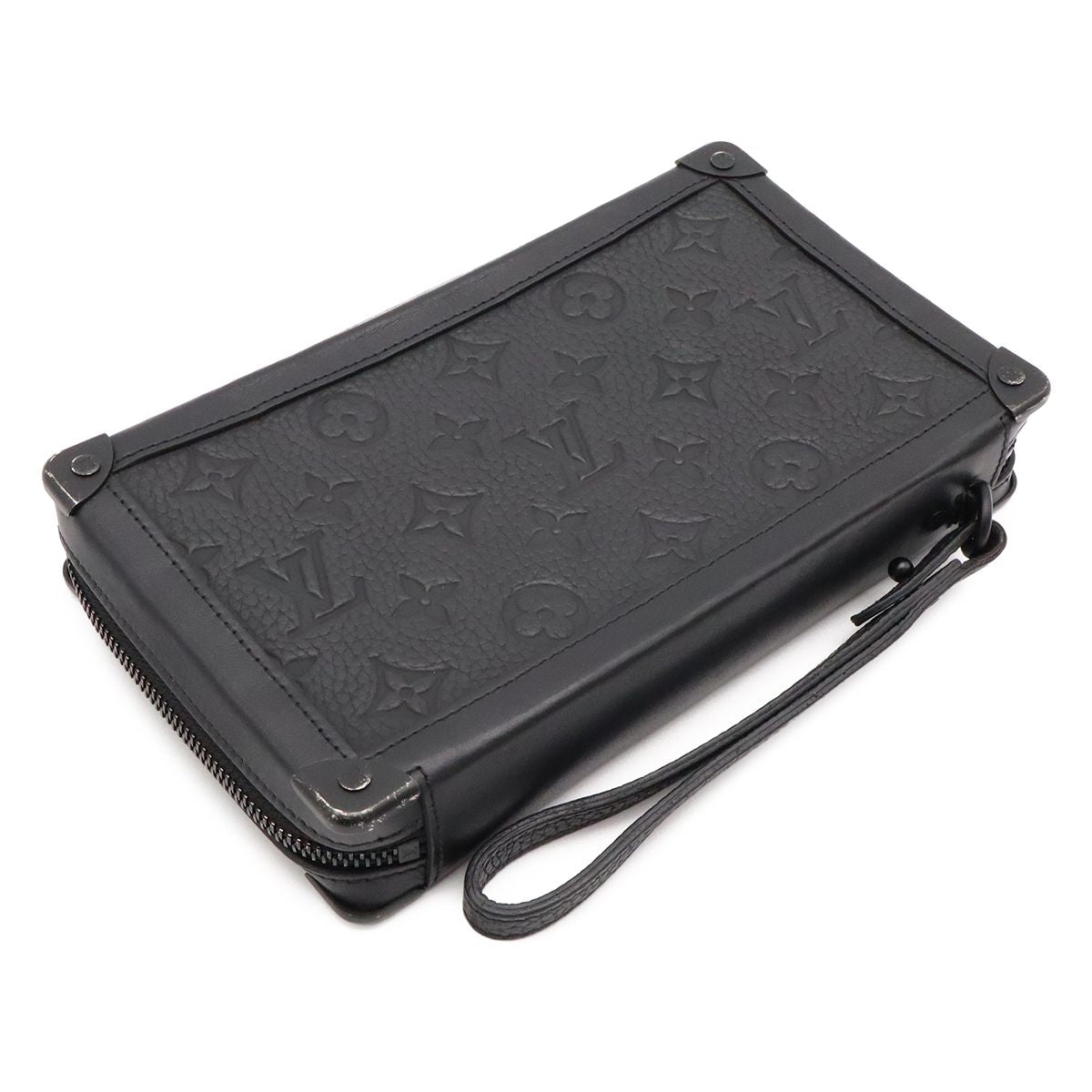 Louis Vuitton Monogram Taurillon Soft Trunk Clutch Black — view 2