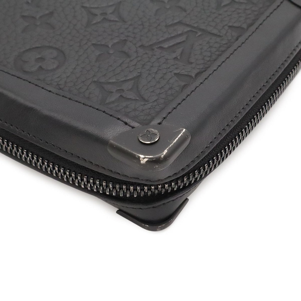 Louis Vuitton Monogram Taurillon Soft Trunk Clutch Black — view 3
