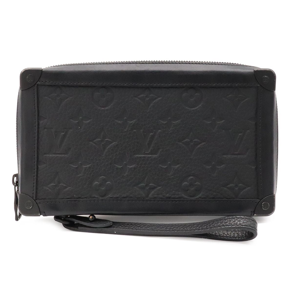 Louis Vuitton Monogram Taurillon Soft Trunk Clutch Black