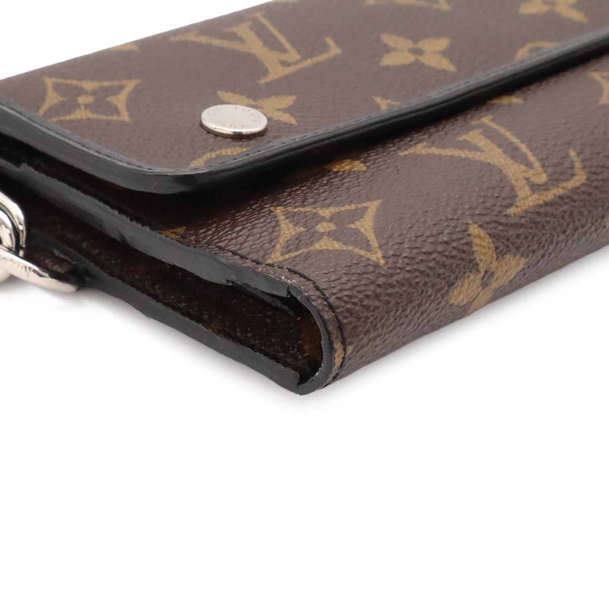 Louis Vuitton Monogram Macassar Portefeuille Ron Wallet Trifold with Chain — view 3
