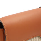 Celine Besace 16 Saise Shoulder Bag Pochette Crossbody Leather Canvas Camel — view 5