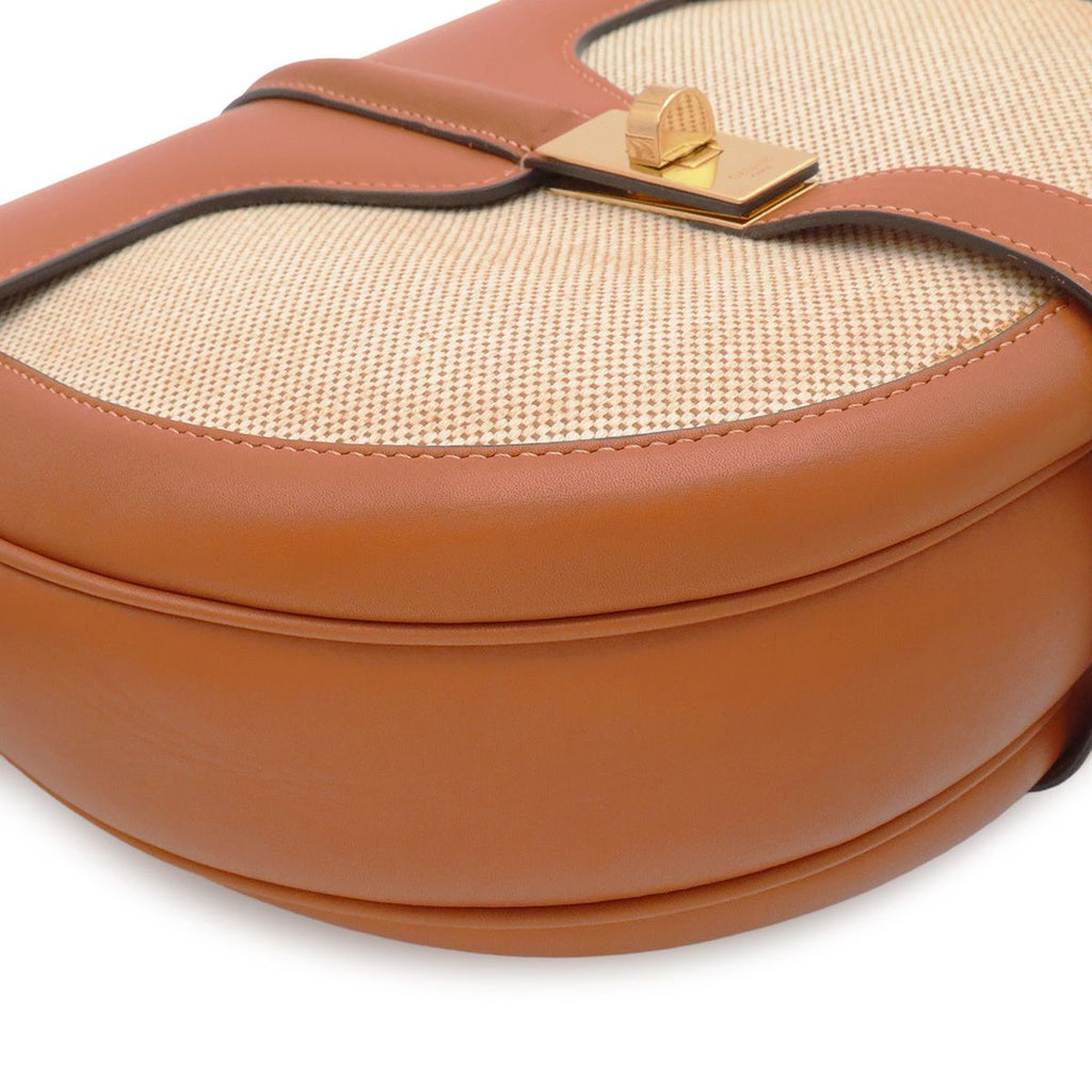 Celine Besace 16 Saise Shoulder Bag Pochette Crossbody Leather Canvas Camel — view 3