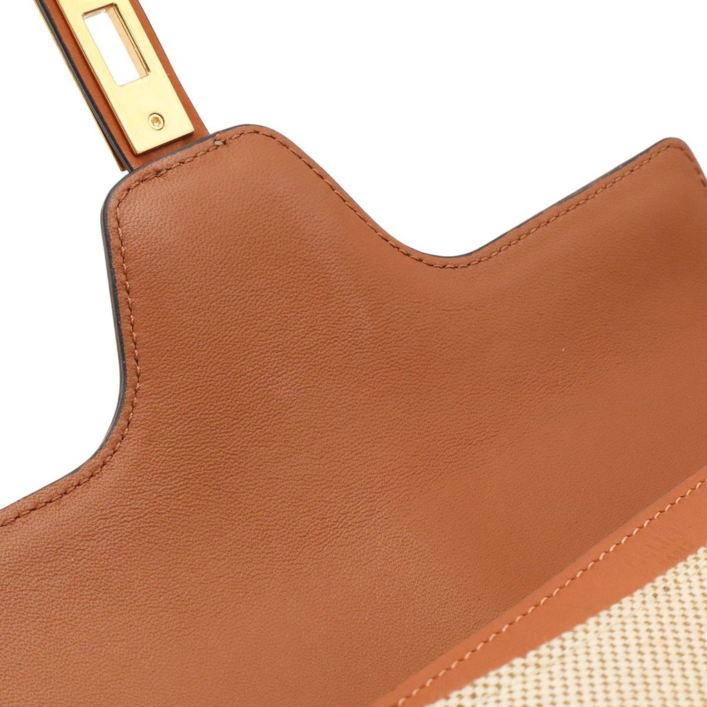 Celine Besace 16 Saise Shoulder Bag Pochette Crossbody Leather Canvas Camel — view 7