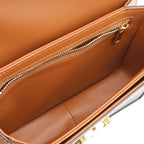 Celine Teen Triomphe Pochette Shoulder Bag Crossbody Canvas Calfskin Tan Brown — view 7
