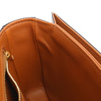 Celine Teen Triomphe Pochette Shoulder Bag Crossbody Canvas Calfskin Tan Brown — view 8