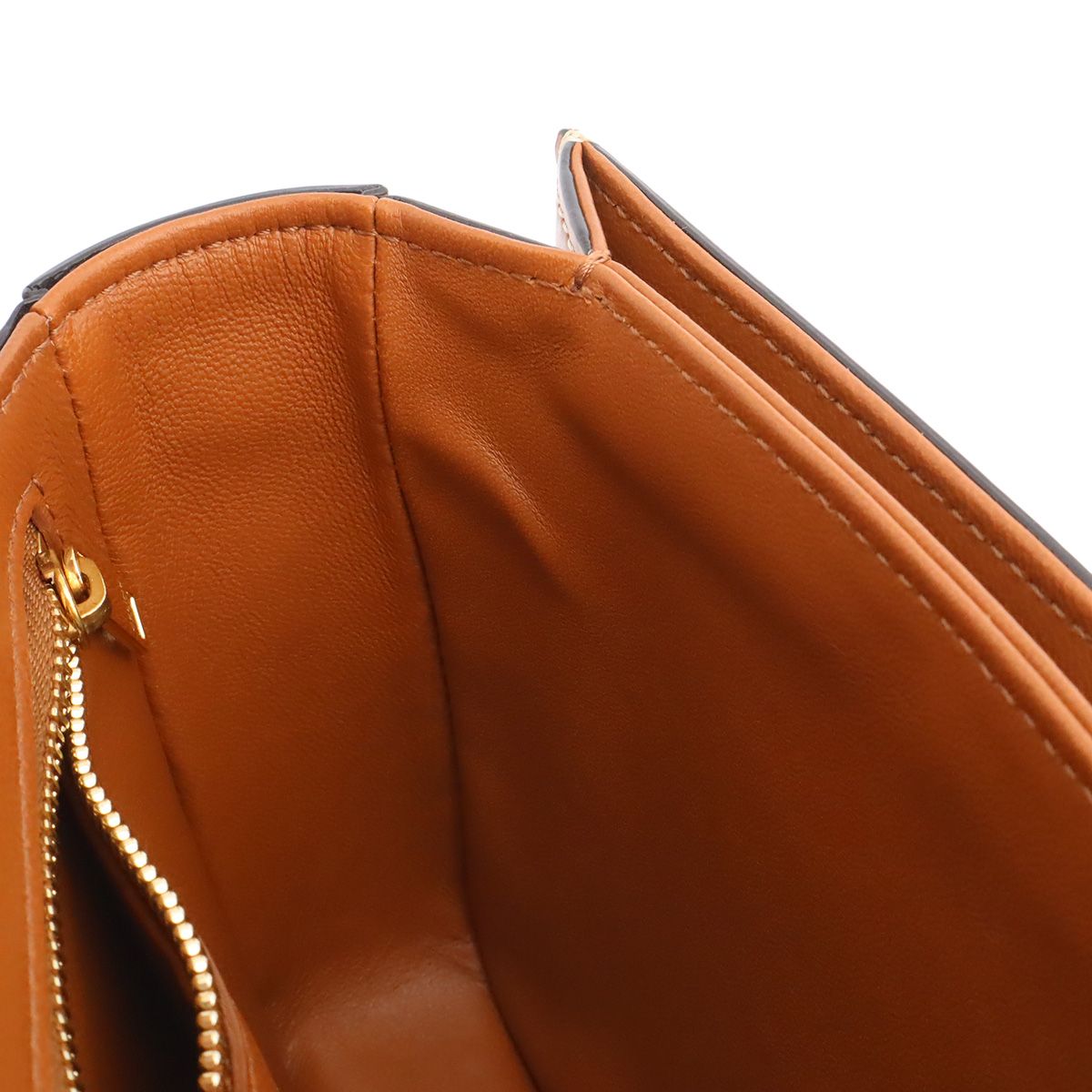 Celine Teen Triomphe Pochette Shoulder Bag Crossbody Canvas Calfskin Tan Brown — view 8