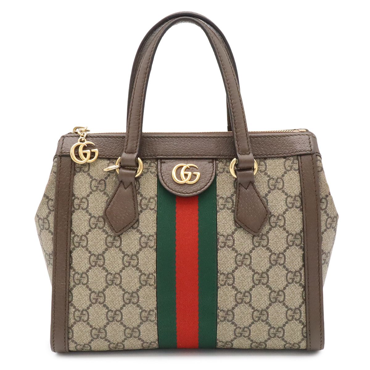 Gucci Ophidia GG Supreme Small Tote Bag Leather Beige Mocha Brown
