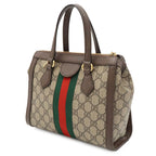 Gucci Ophidia GG Supreme Small Tote Bag Leather Beige Mocha Brown — view 2