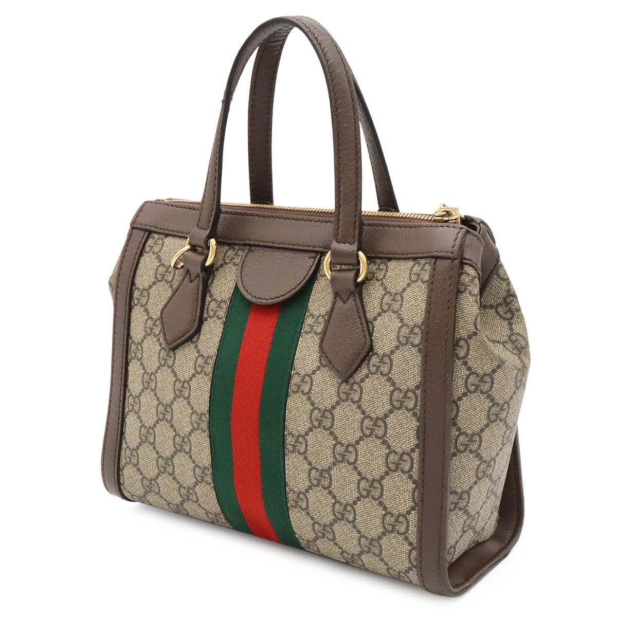 Gucci Ophidia GG Supreme Small Tote Bag Leather Beige Mocha Brown — view 2