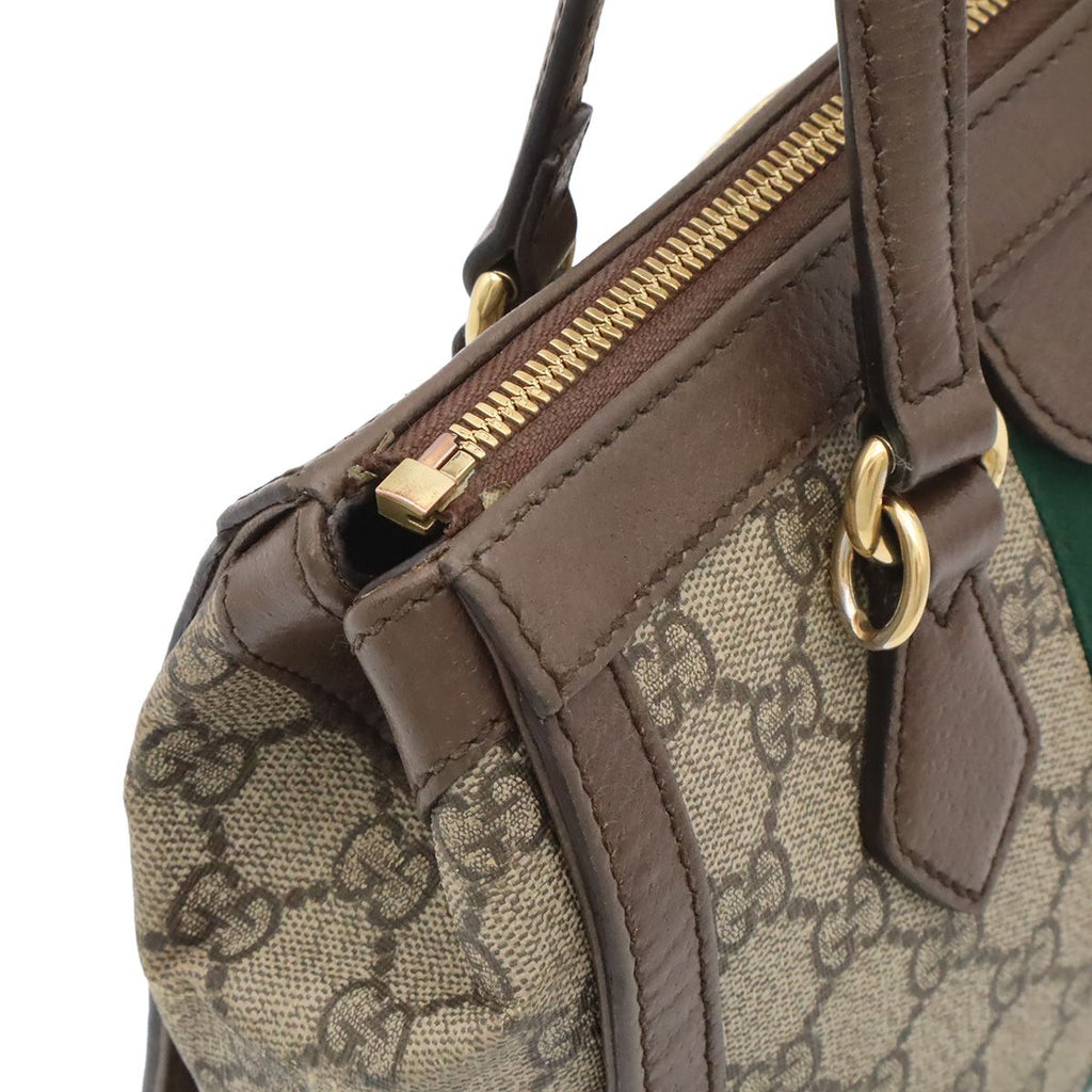 Gucci Ophidia GG Supreme Small Tote Bag Leather Beige Mocha Brown — view 8