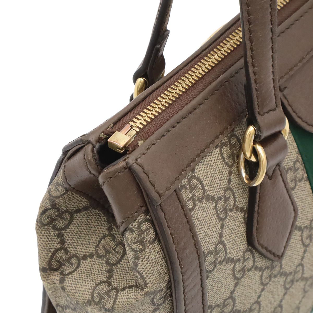 Gucci Ophidia GG Supreme Small Tote Bag Leather Beige Mocha Brown — view 8