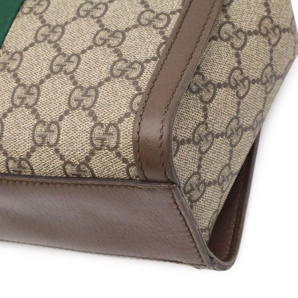 Gucci Ophidia GG Supreme Small Tote Bag Leather Beige Mocha Brown — view 3